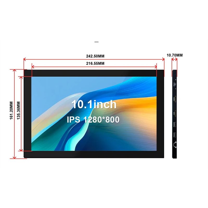 M51K-For Raspberry Pi LCD Moni - огляд і ціна Raspberry Pi 10.1 Inch Capacitive Touch Screen Ips